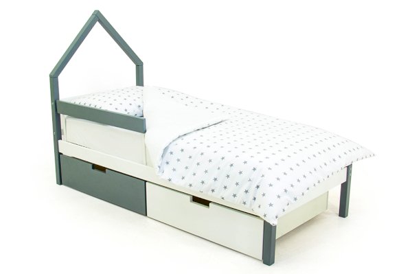 Детская кровать-домик мини Svogen цвет графит-белый (Бельмарко)