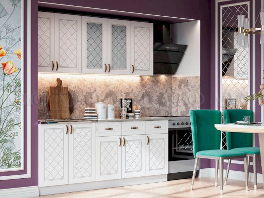 Модульная кухня Ирина Белый матовый (Миф)